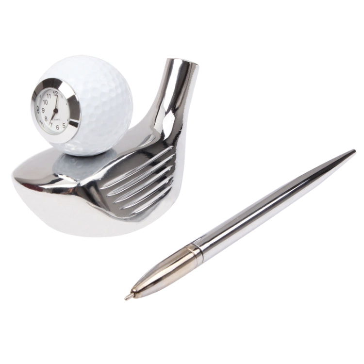 3 in 1 Creative Golf Club Style Pen Holder / Ball Pen with Clock