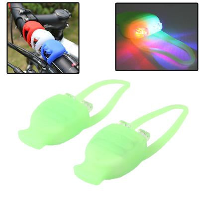 3-Mode silicone set 2-LED Blue & Red Light Tie-On Bike Light (Random Color Delivery)