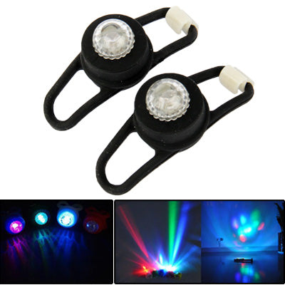 2 pcs 2-Mode Colorful Light Tie-On Bike Light Keychains,