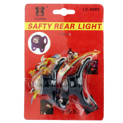 2 pcs 2-Mode Colorful Light Tie-On Bike Light Keychains,