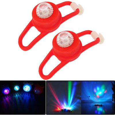 2 pcs 2-Mode Colorful Light Tie-On Bike Light Keychains,