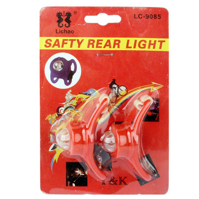 2 pcs 2-Mode Colorful Light Tie-On Bike Light Keychains,