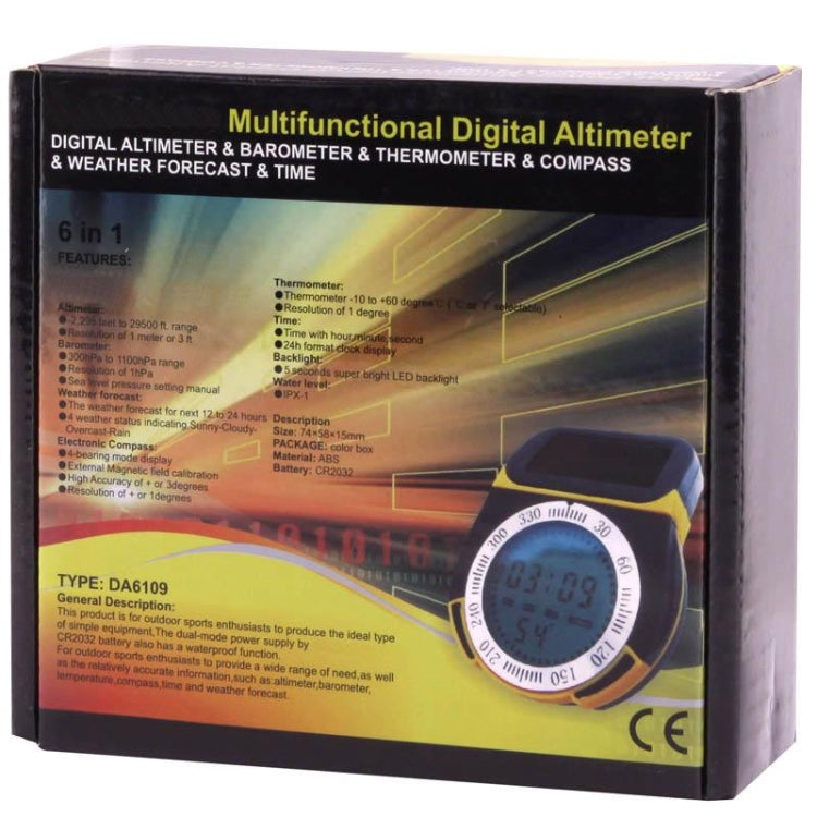 6 in 1 (Electronic Compass, Altimeter, Barometer, Weather forecast, Thermometer, Time) Multifunctional Digital Altimeter