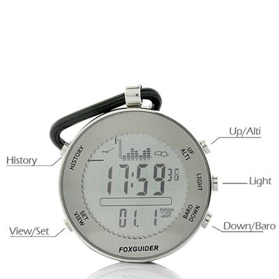 Professional 30m Waterproof Digital Pocket Fishing Barometer with Weather Forecast / Storm Alarm(Silver)