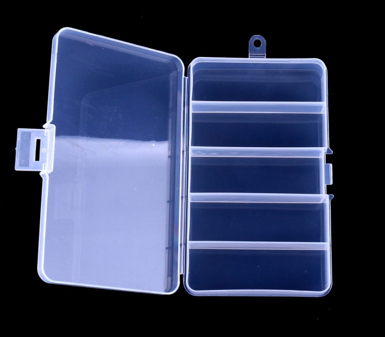 HENGJIA qt024 Five Grid Waterproof Multifunction Fishing Tool Gear Storage Transparent Fishing Tackle Box(Transparent)