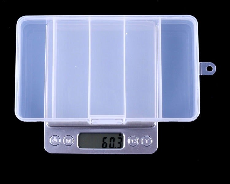 HENGJIA qt024 Five Grid Waterproof Multifunction Fishing Tool Gear Storage Transparent Fishing Tackle Box(Transparent)