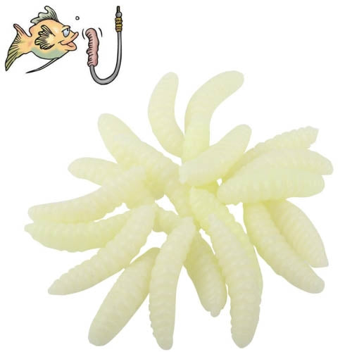 3cm Simulation Bagged Bread Bait Worms (20 Pcs)