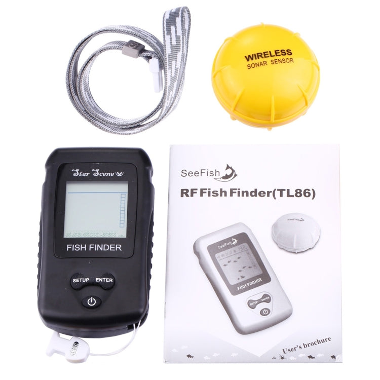 RF Wireless Fish Finder Color LCD Screen Display with Sonar Sensor(Black)