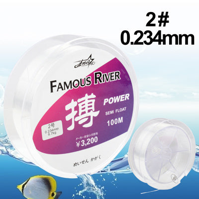 100m Extra Strong 2# 0.234mm 6.7kg Nylon Monofilament Fishing Line (Transparent)
