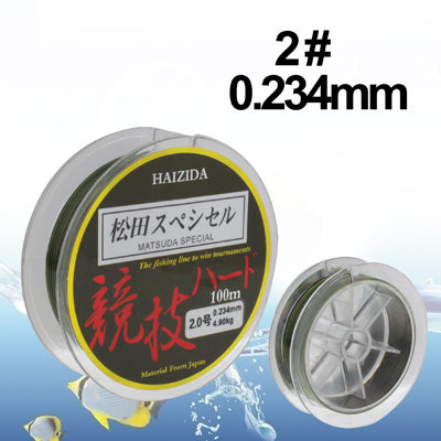 100m Extra Strong 2# 0.234mm 4.9kg Nylon Monofilament Fishing Line (Green + Black)