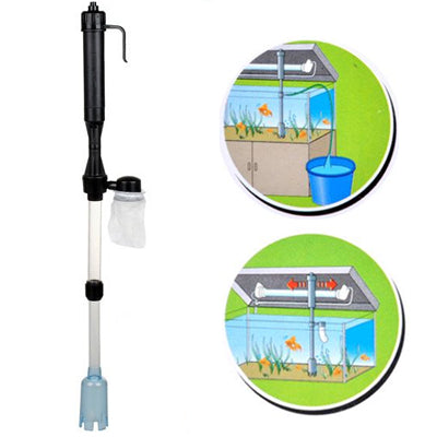Aquarium Battery Operated Fish Tank Vacuum Gravel Cleaner, Random Color Delivery
