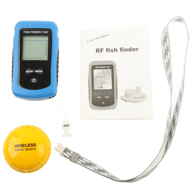 RF Wireless Fish Finder Color LCD Screen Display with Sonar Sensor, Wireless Operating Range: 40m (1100)(Blue)