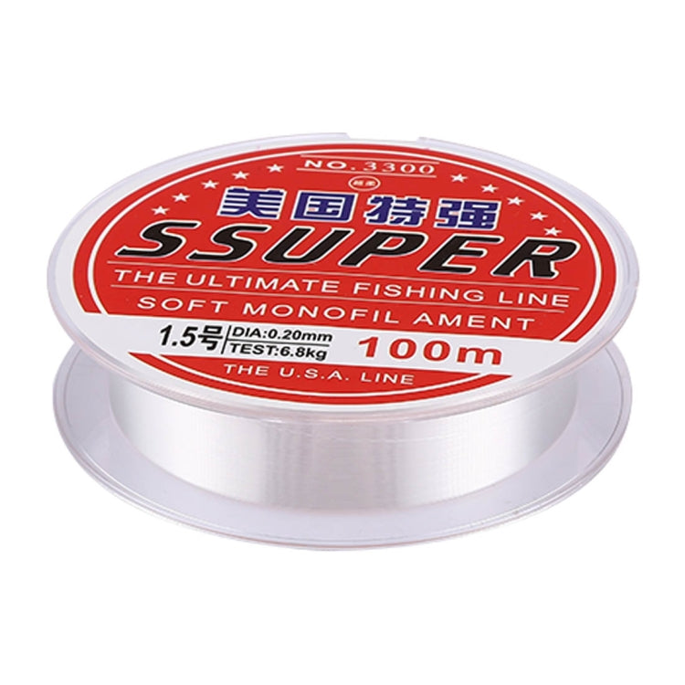 100m Extra Strong 1.5# 0.20mm 6.8kg Power USA Fishing Line(White)