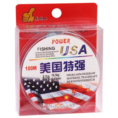 100m Extra Strong 6.0# 0.40mm 16.5kg Power USA Fishing Line (Baby Blue)