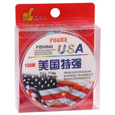 100m Extra Strong 7.0# 0.45mm 17.4kg Power USA Fishing Line (Baby Blue)