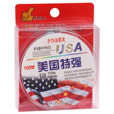100m Extra Strong 8.0# 0.50mm 19.4kg Power USA Fishing Line (Baby Blue)