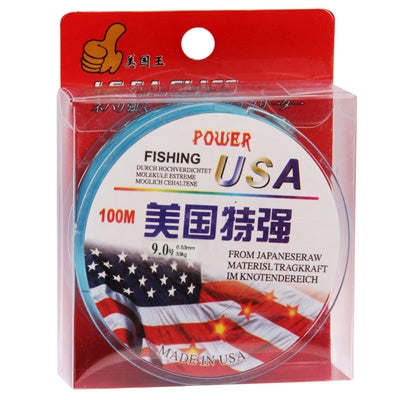 100m Extra Strong 9.0# 0.53mm 33kg Power USA Fishing Line (Baby Blue)