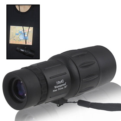 Mini Compact 10x42 Waterproof Monocular Refracter Telescope Spotting Scope