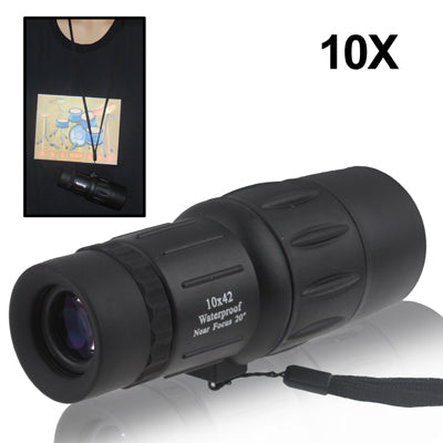 Mini Compact 10x42 Waterproof Monocular Refracter Telescope Spotting Scope
