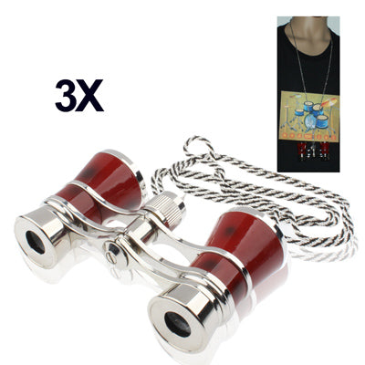 3 x 25mm Pocket Foldable Hiking Binocular Adjustable Telescope with Neck Chain
