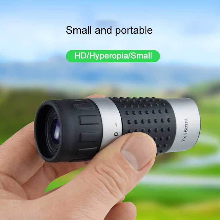 7 x 18mm Telescope Monocular with Hand Strap(Black)