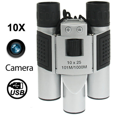 10Ã—25mm Digital Camera Binoculars,  Field of View: 101m/1000m, Size: 124 Ã— 91 Ã— 62mm