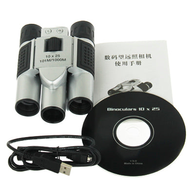 10Ã—25mm Digital Camera Binoculars,  Field of View: 101m/1000m, Size: 124 Ã— 91 Ã— 62mm