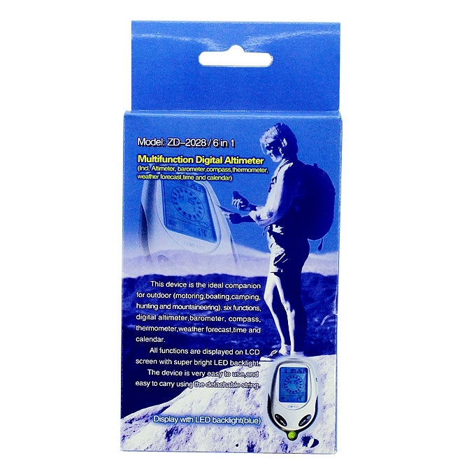 6 In 1 Multifunction Digital Altimeter with Compass & Barometer & Thermometer & Weather Forecast and Clock