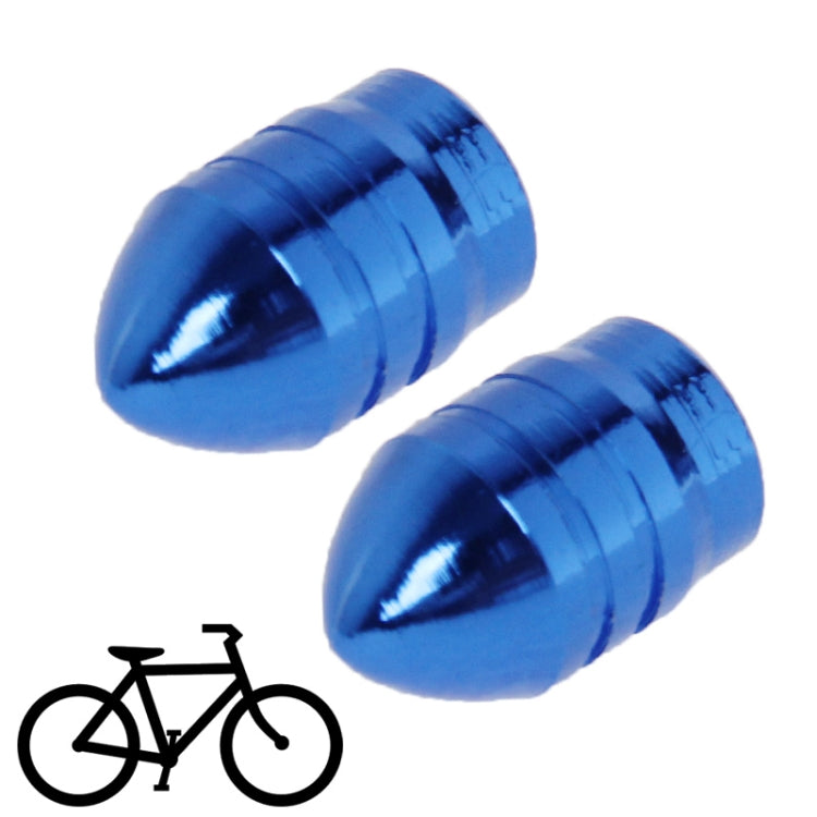 2 PCS Aluminum Alloy Bike Tire Valve Caps, Blue(Blue)