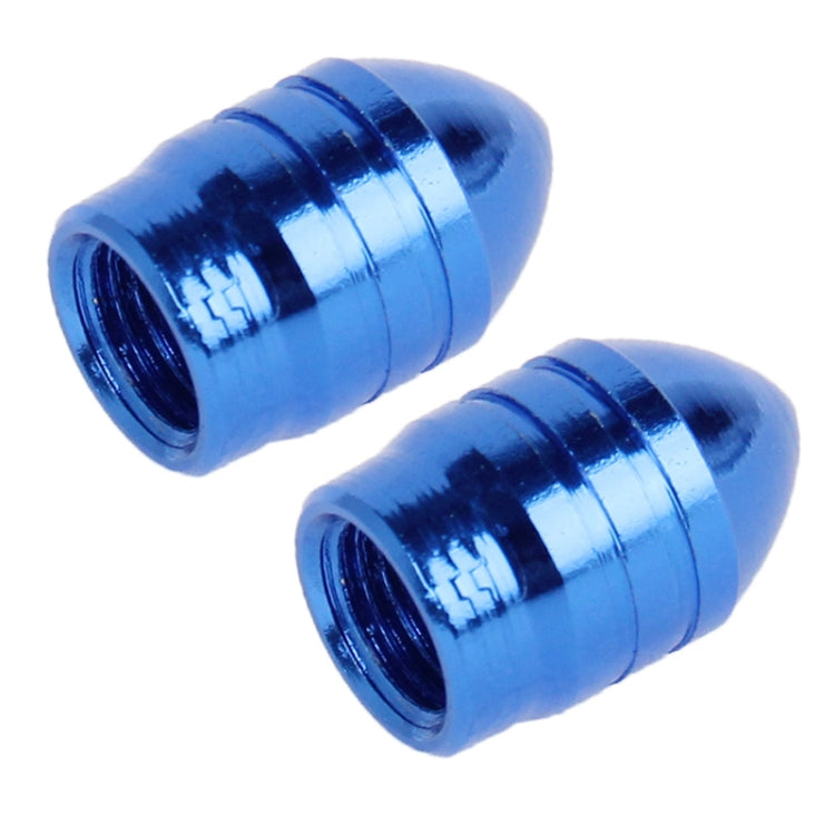 2 PCS Aluminum Alloy Bike Tire Valve Caps, Blue(Blue)
