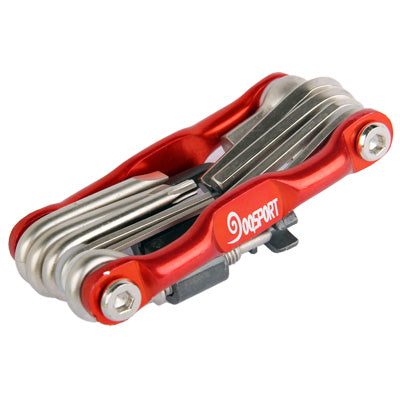 Aluminum Alloy 11-in-1 Multi-Tool Bicycle Repair Kit(Red)