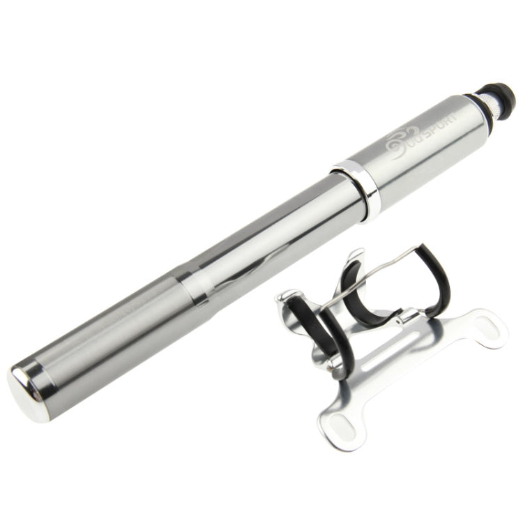 Mini Portable Aluminum Alloy Bicycle Bike Tire Air Pump, Size: 22.5 x 5.5 x 2.5cm(Silver)