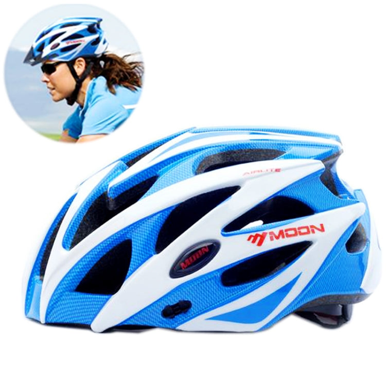 Moon Brand Lightweight Bicycle Cycling Helmet / All-in-One Mountain Bike Helmet (Baby Blue + White)
