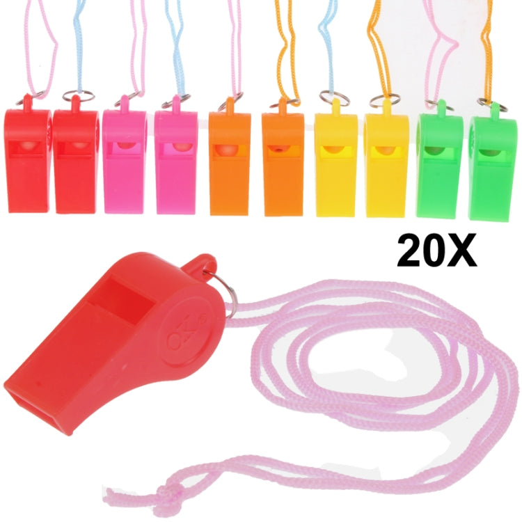Professional ABS Plastic Referee Whistle with Lanyard (20pcs in one packaging, the price is for 20pcs)