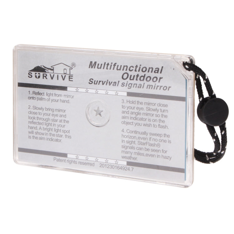 2 in 1 Multifunction Outdoor Survival Signal Mirror with Whistle(Transparent)