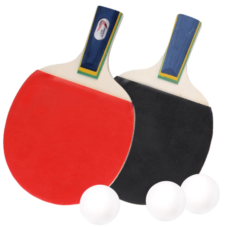 Ping-pong Table Tennis Double-sided Anti-plastic Table Tennis Bats - Brachypodium Pen Grip with 3 Balls