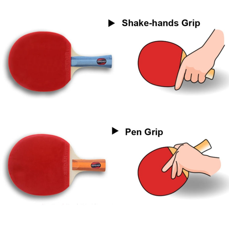 Ping-pong Table Tennis Double-sided Anti-plastic Table Tennis Bats - Brachypodium Pen Grip with 3 Balls