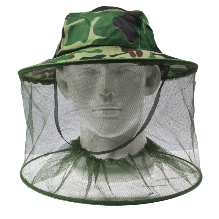 Outdoor Camouflage Insect Resistance Mesh Head Face Protector Hat / Fishing Cap