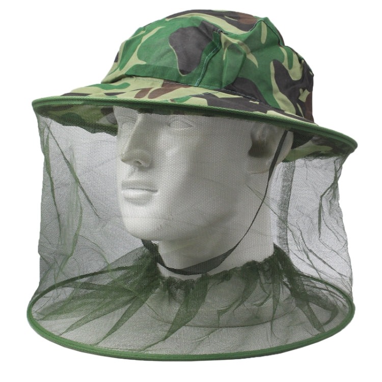 Outdoor Camouflage Insect Resistance Mesh Head Face Protector Hat / Fishing Cap