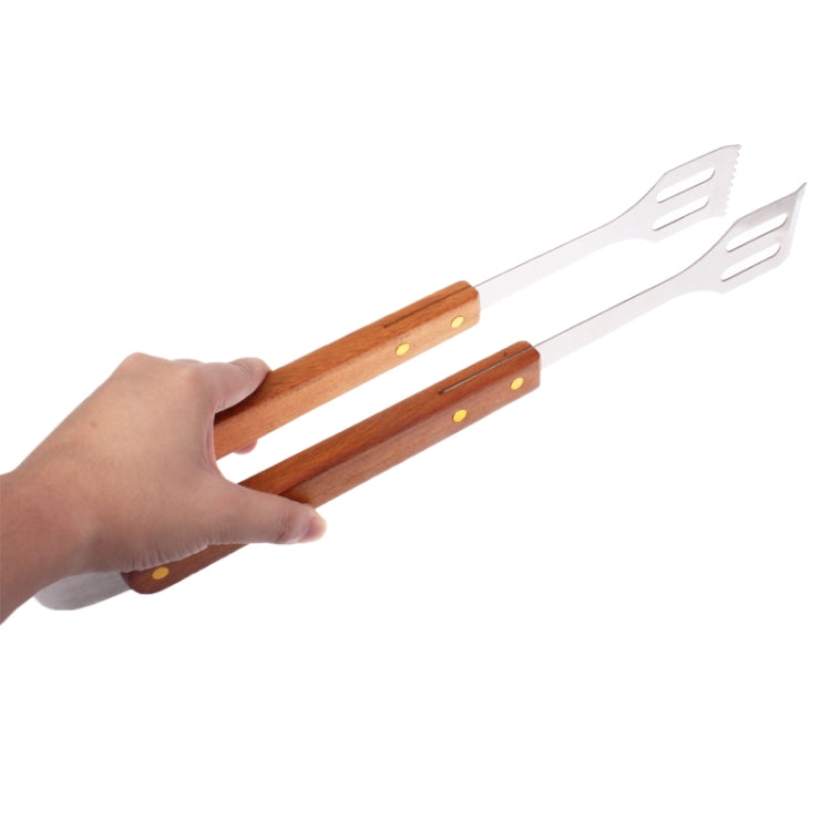 18 in 1 Portable Outdoor BBQ Barbecue Stainless Steel Tool Kit with Wooden Handles