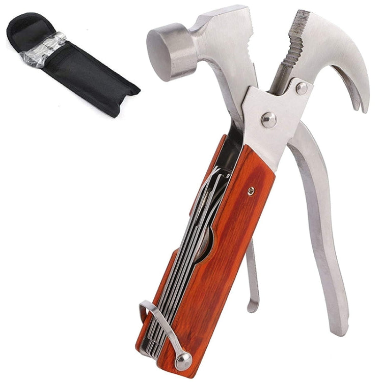 Outdoor Stainless Steel Multi-function Hammer (Hammer + Pliers + Saw Blade + Knife + Bottle Opener)