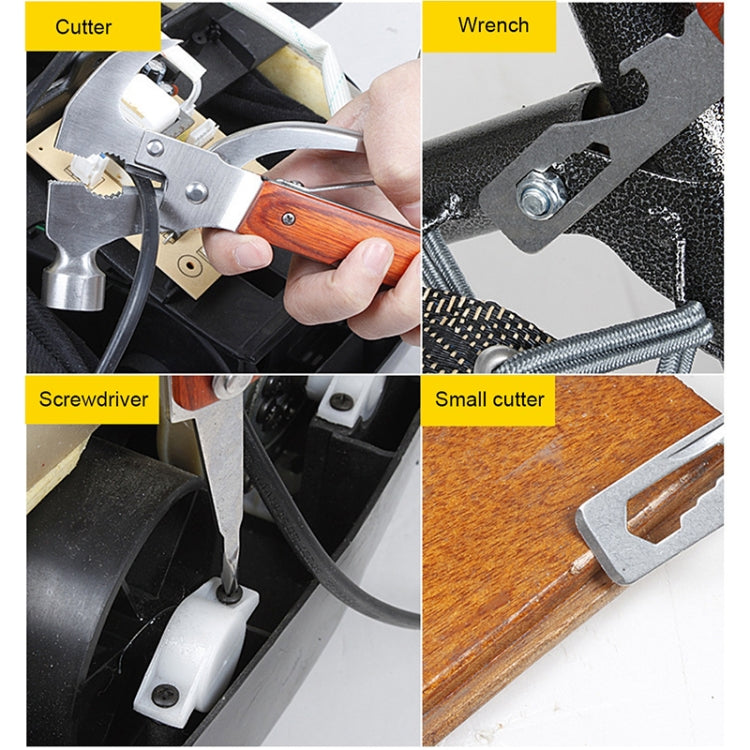 Outdoor Stainless Steel Multi-function Hammer (Hammer + Pliers + Saw Blade + Knife + Bottle Opener)