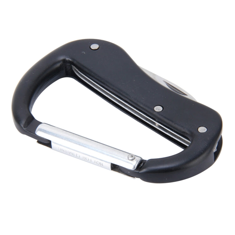 Multi-function Carabiner D-Ring Key Chain Clip Snap Hook with Flashlight (Hook, Knife, Flashlight),