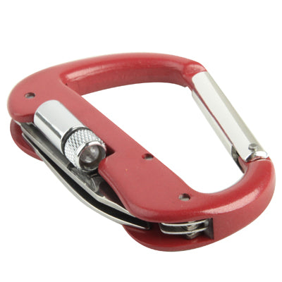 Multi-function Carabiner D-Ring Key Chain Clip Snap Hook with Flashlight (Hook, Knife, Flashlight),