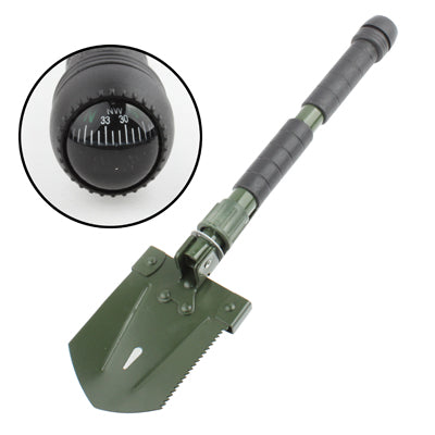 Military Type Folding Survival Shovel Spade with Compass
