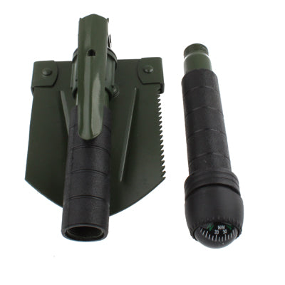 Military Type Folding Survival Shovel Spade with Compass