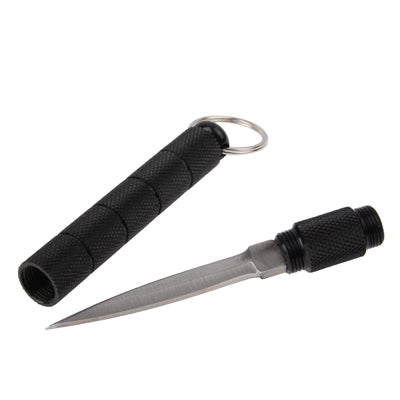 Portable Columnar Style Sharp Pocket Knife Cutter with Keychain(Black)