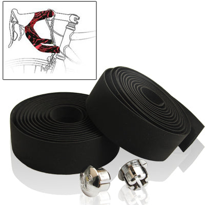 1 Pair New Cycling Road Bike Sports Bicycle Cork Handlebar Tape Wrap + 2 Bar Plug