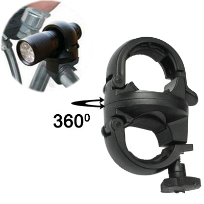 360 Degree Rotary Torch Flashlight Handlebar Large Size Mount Holder Bracket for Bicycle (Size: 25-30mm Diameter)