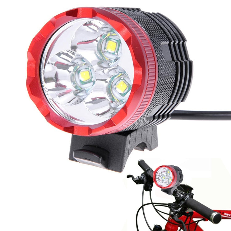 3 x CREE XM-L T6 1400LM 3-Mode Bicycle Light and Headlight, KX-H306(Red)